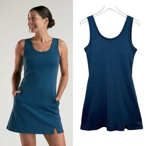 NWT Title Nine Raven Deep Basin Blue Scoop Neck Supa Cotton Tennis Dress Sz S